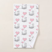 Bathroom Towel Sets Valentine's Foxy Pink Hearts Bad Handdoek (Handdoek)