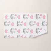 Bathroom Towel Sets Valentine's Foxy Pink Hearts Bad Handdoek (Handdoek)