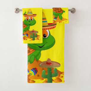Bathroom Towel stelt Gele Groene Turf in Bad Handdoek