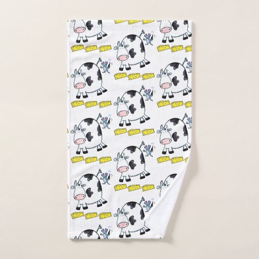 Bathroom Towel stelt Koe Mouse Mice Cheese in Bad Handdoek (Handdoek)