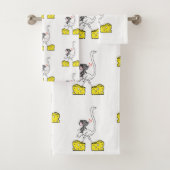 Bathroom Towel stelt muizen Mice Ostrich Cheese in Bad Handdoek (Insitu)