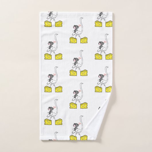 Bathroom Towel stelt muizen Mice Ostrich Cheese in Bad Handdoek (Handdoek)
