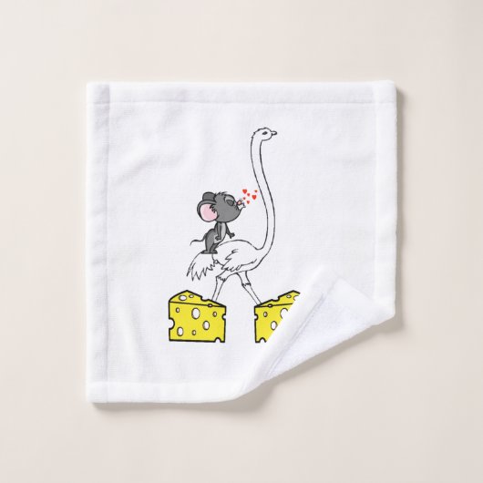 Bathroom Towel stelt muizen Mice Ostrich Cheese in Bad Handdoek (Wasdoekje)