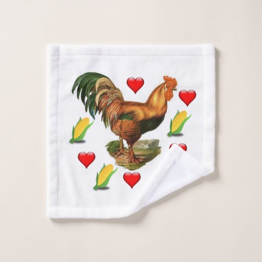 Bathroom Valentijns Rooster  Bad Handdoek (Wasdoekje)