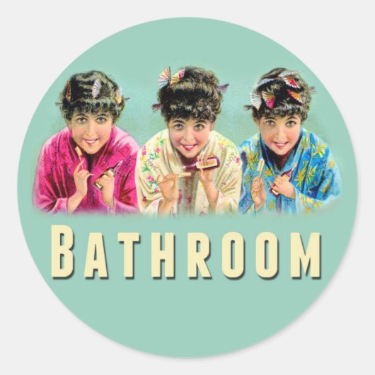 Bathroom Verplaatsingsdoos Verpakkingslabel Sticke Ronde Sticker (Voorkant)