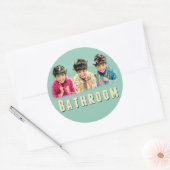 Bathroom Verplaatsingsdoos Verpakkingslabel Sticke Ronde Sticker (Envelop)
