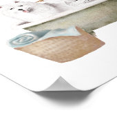 Bathroom Wall Art, Samoyed honden in een  bad Poster (Hoek)