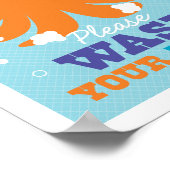 Bathroom Was uw handen Octopus Art Poster (Hoek)