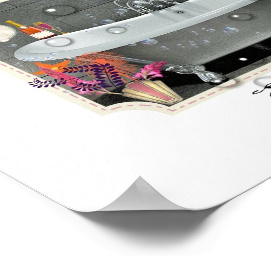  bathroomdecor - Geïnspireerde kunstafdrukken Poster (Hoek)