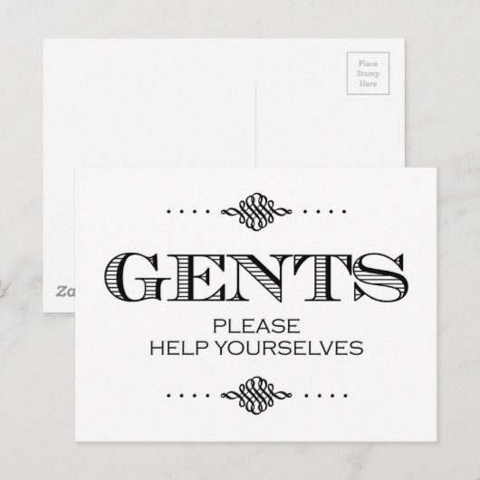 BathroomSign.jpg Briefkaart (Voorkant / Achterkant)