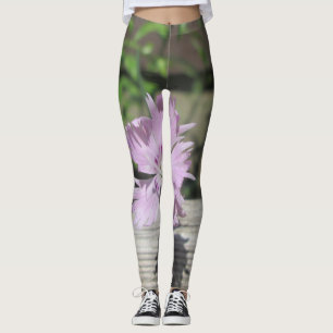 Baths Pink Dianthus on Fence Leggings