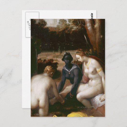 Bathseba bij haar Bath van Cornelis van Haarlem Briefkaart (Voorkant / Achterkant)