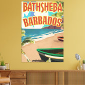 Bathsheba Barbados  reisposter voor vakantie Canvas Afdruk (Insitu (Woonkamer))