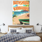 Bathsheba Barbados  reisposter voor vakantie Canvas Afdruk (Insitu (Slaapkamer))