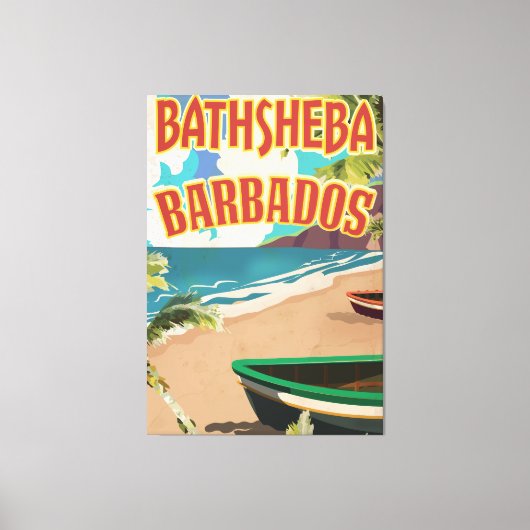Bathsheba Barbados  reisposter voor vakantie Canvas Afdruk (Voorkant)