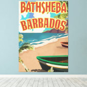 Bathsheba Barbados  reisposter voor vakantie Canvas Afdruk (Insitu (Houten vloer))