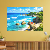 Bathsheba, Barbados - Tropische Kust Canvas Afdruk (Insitu (Woonkamer))