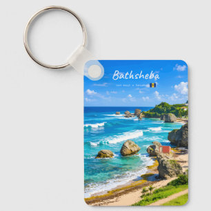 Bathsheba, Barbados - Tropische Kust Klassieker Sleutelhanger
