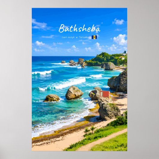 Bathsheba, Barbados - Tropische Kust Poster (Voorkant)