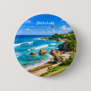 Bathsheba, Barbados - Tropische Kust Ronde Button 5,7 Cm
