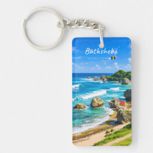 Bathsheba, Barbados - Tropische Kust Slank Strand Sleutelhanger