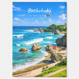 Bathsheba, Barbados - Tropische Kust Vlak Magneet