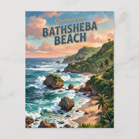Bathsheba Beach Barbados Briefkaart (Voorkant)