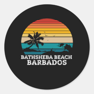 BATHSHEBA BEACH BARBADOS RONDE STICKER