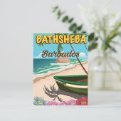 Bathsheba Beach Barbados vakantieposter Briefkaart (Staand voorkant)
