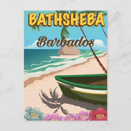 Bathsheba Beach Barbados vakantieposter Briefkaart (Voorkant)