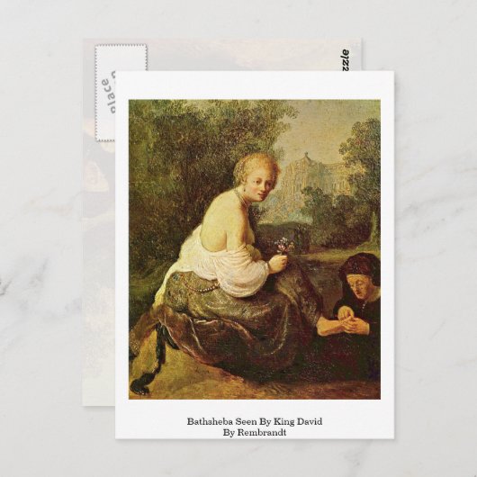 Bathsheba gezien door koning David van Rembrandt Briefkaart (Voorkant / Achterkant)