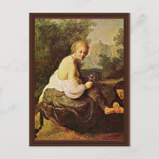 Bathsheba in haar toilet gezien door koning David. Briefkaart (Voorkant)