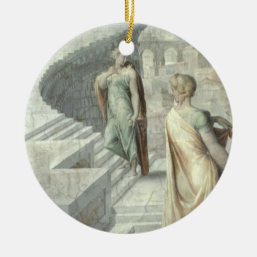 Bathsheba Visiting David, c.1553 Keramisch Ornament (Voorkant)