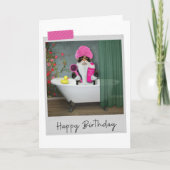 Bathtime Calico Cat Funny Birthday Card Kaart (Voorkant)