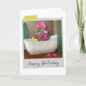 Bathtime Cat Funny Birthday Card Kaart (Voorkant)