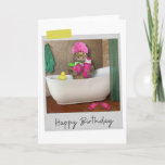 Bathtime Cat Funny Birthday Card Kaart<br><div class="desc">Maak de verjaardag van een kattenliefhebber duidelijk met dit griezelige en leugenachtige ontwerp!</div>