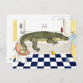Bathtub Alligator Briefkaart (Voorkant / Achterkant)