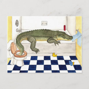 Bathtub Alligator Briefkaart