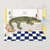 Bathtub Alligator Briefkaart (Voorkant)