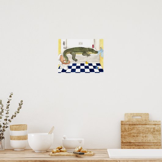 Bathtub Alligator Poster (Keuken)