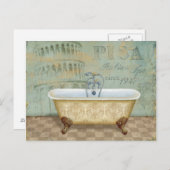 Bathtub en de Leaning Tower van Pisa Briefkaart (Voorkant / Achterkant)