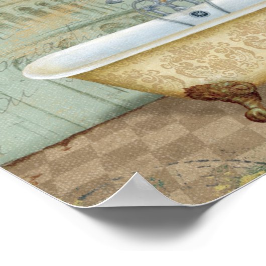 Bathtub en de Leaning Tower van Pisa Poster (Hoek)