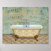 Bathtub en de Leaning Tower van Pisa Poster (Voorkant)