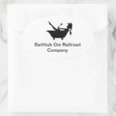 Bathtub Gin Railroad Co. Bumpersticker Ovale Sticker (Tas)
