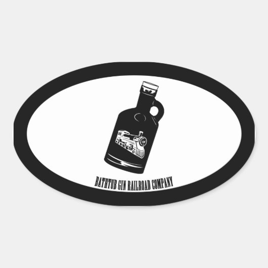 Bathtub Gin Railroad Company Oval Bottle 2 Ovale Sticker (Voorkant)