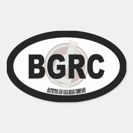 Bathtub Gin Railroad Company Oval Tekst en logo Ovale Sticker (Voorkant)
