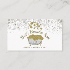 Bathtub Gold Shampoo Spa Soap Bubbles Visitekaartje
