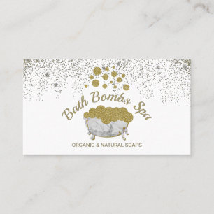 Bathtub Gold Shampoo Spa Soap Bubbles Visitekaartje
