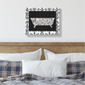 Bathtub in zwart-wit canvas afdruk (Insitu (Slaapkamer))