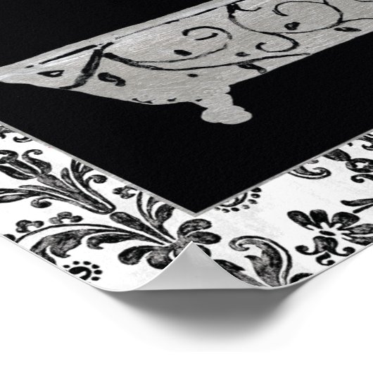 Bathtub in zwart-wit poster (Hoek)